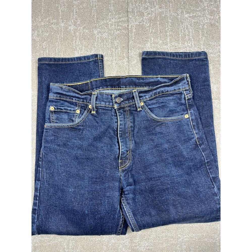 Levis 505 Mens Blue Straight Leg Casual Blue Jean Size 33x32